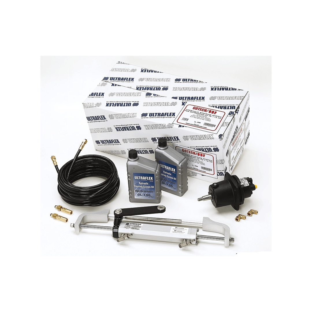 Kit timoneria idraulica Ultraflex Gotech per fuoribordo fino 115HP con cilindro, pompa, tubi e olio