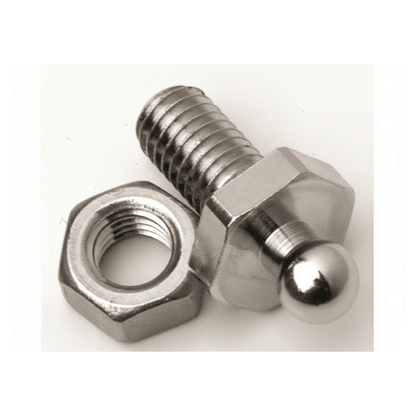 Vite a sfera 16mm Loxx con dado esagonale in acciaio inox lucido argento per bottone