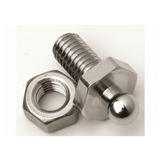 Vite a sfera 16mm Loxx con dado esagonale in acciaio inox lucido argento per bottone