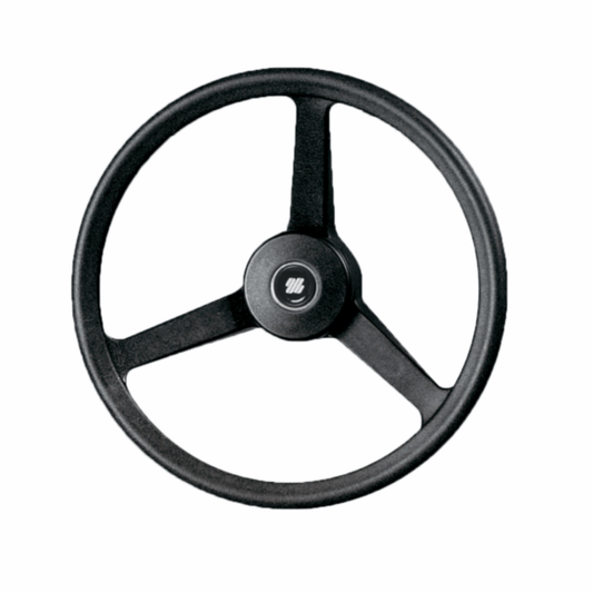 Volante nautico Ultraflex V32 nero a 3 razze in plastica, diametro 335 mm, con mozzo centrale