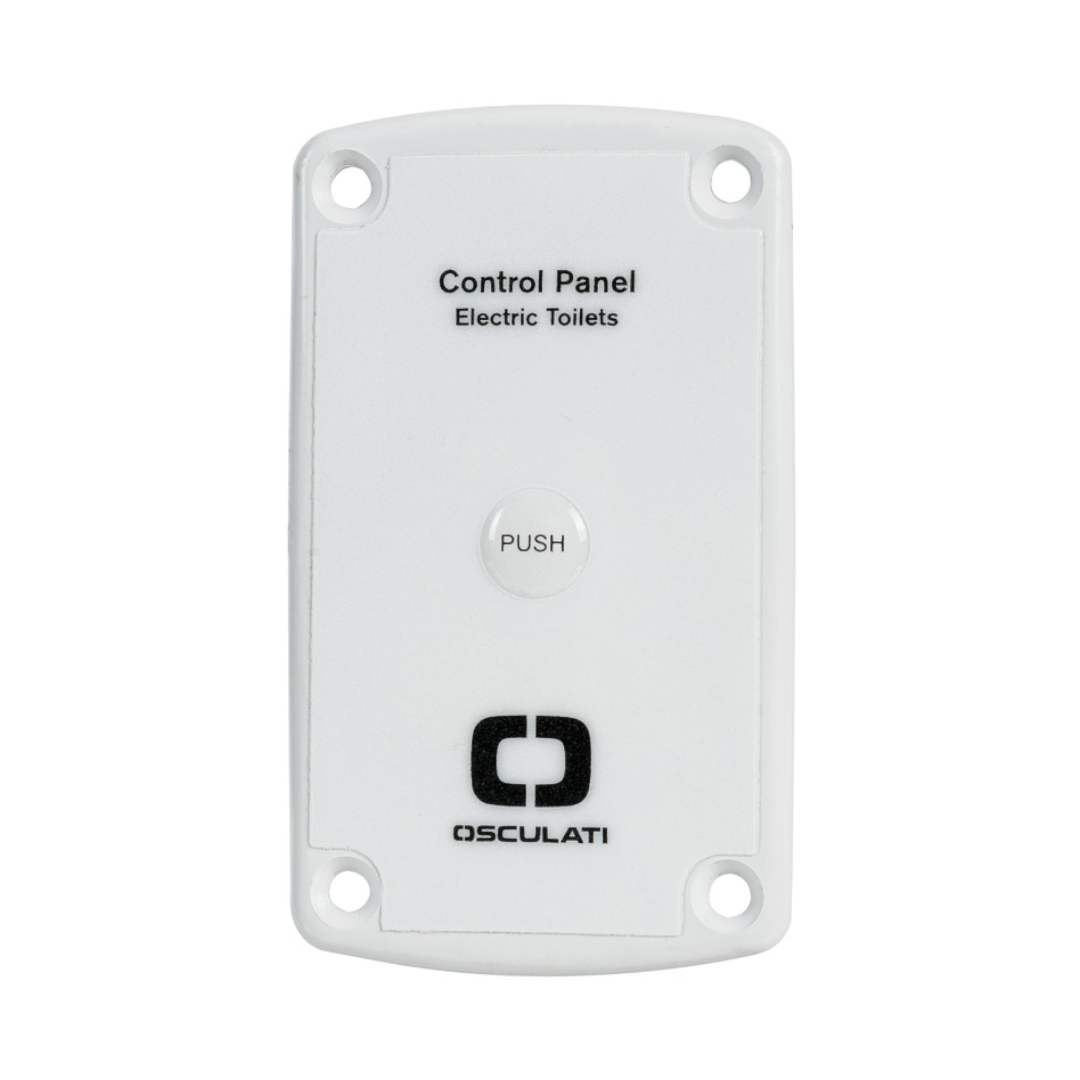 Pannello di controllo bianco WC Elettrico Silent Compact 12V con pulsante PUSH centrale