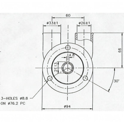Pompa Jabsco 29600, disegno tecnico