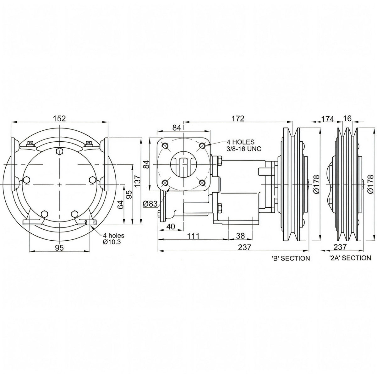 Pompa Jabsco 50220, terza vista