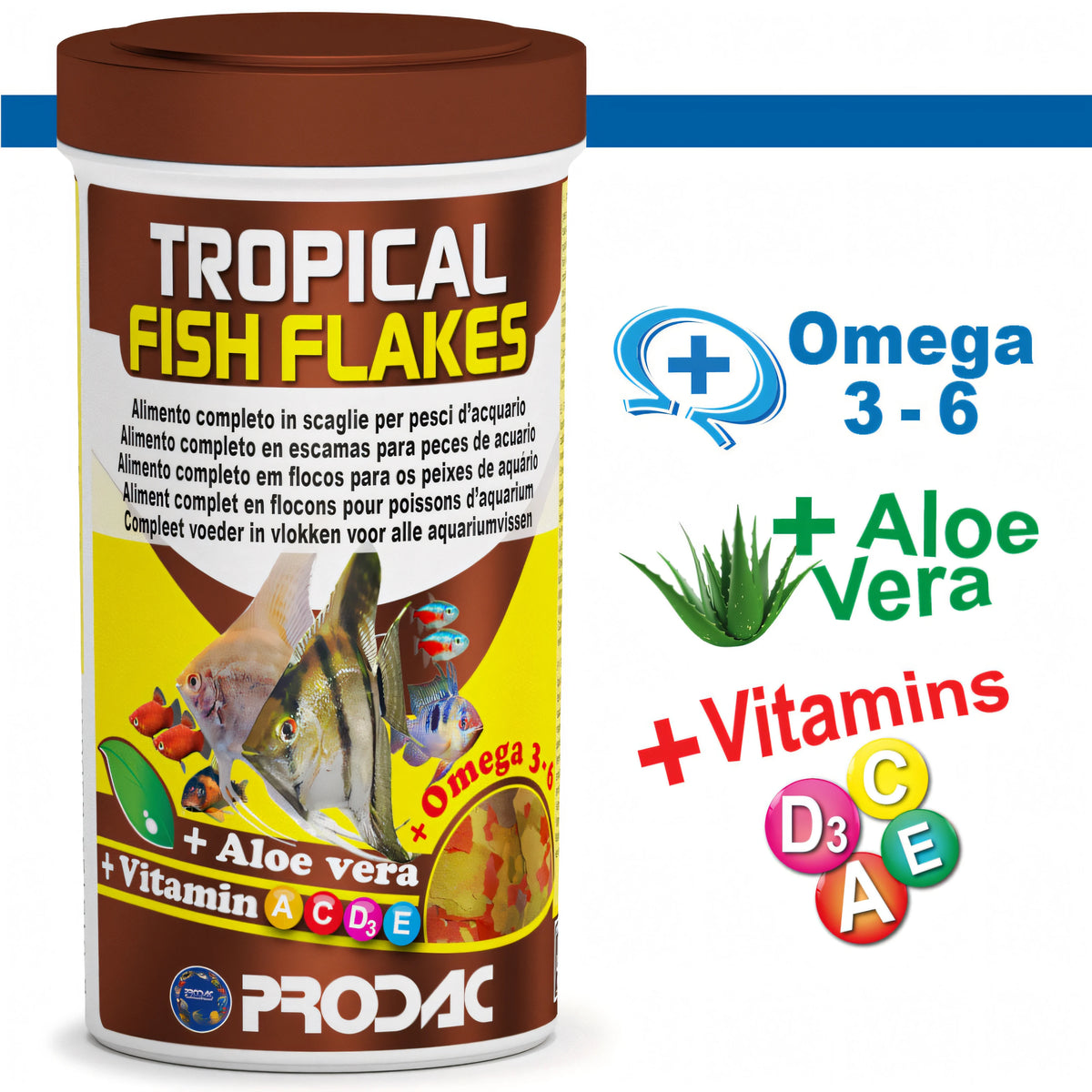 Mangime in scaglie Prodac Tropical Fish, 250 ml