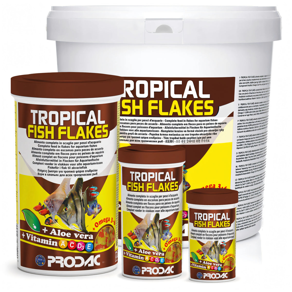Mangime in scaglie Prodac Tropical Fish, confezione