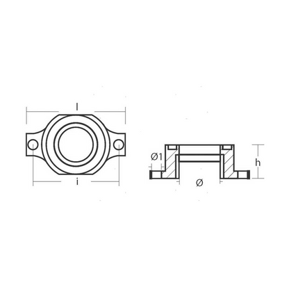 Anodo sacrificale a collare in zinco per motori fuoribordo Johnson Evinrude 737 e serie 40-60 cavalli.