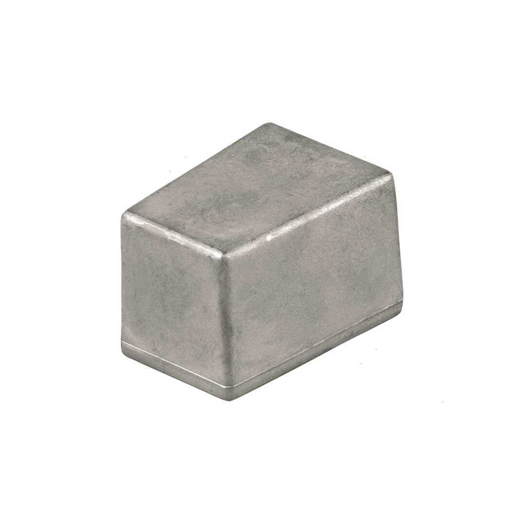 Anodo a cubo in alluminio color argento per staffa motore Yamaha 25-60 HP, forma rettangolare