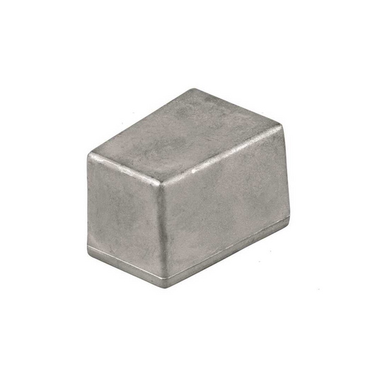 Anodo a cubo in alluminio color argento per staffa motore Yamaha 25-60 HP, forma rettangolare