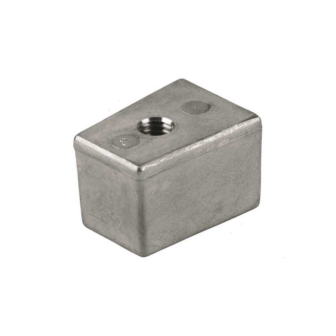 Anodo a cubo in alluminio grigio per staffa motore Yamaha 25-60 HP con foro filettato superiore