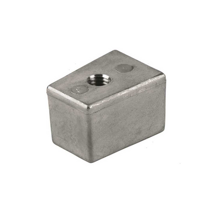 Anodo a cubo in alluminio grigio per staffa motore Yamaha 25-60 HP con foro filettato superiore
