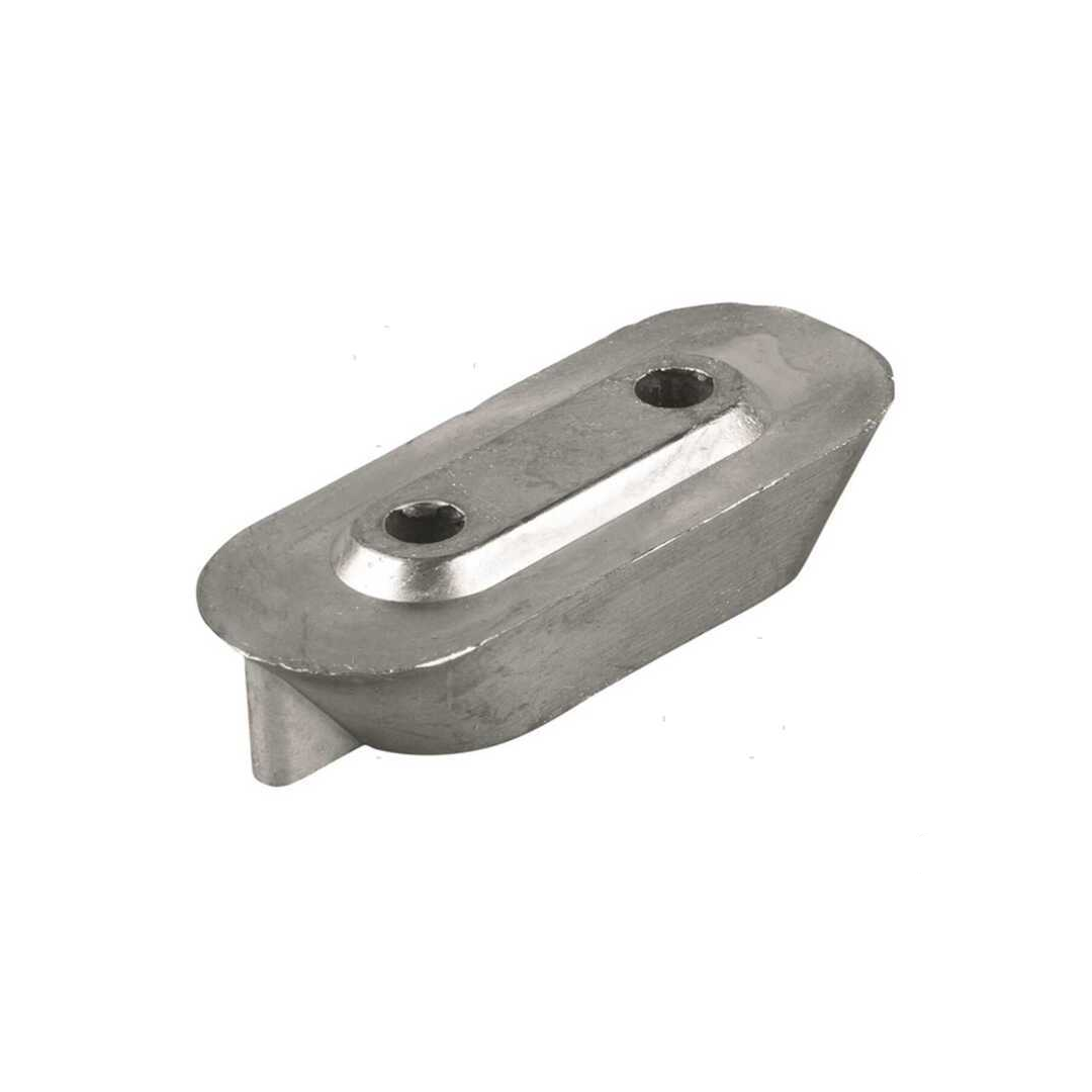 Anodo sacrificale a piastrina rettangolare in alluminio per motori Yamaha 4T e 2T, riferimento originale 65W-45251-00. sotto