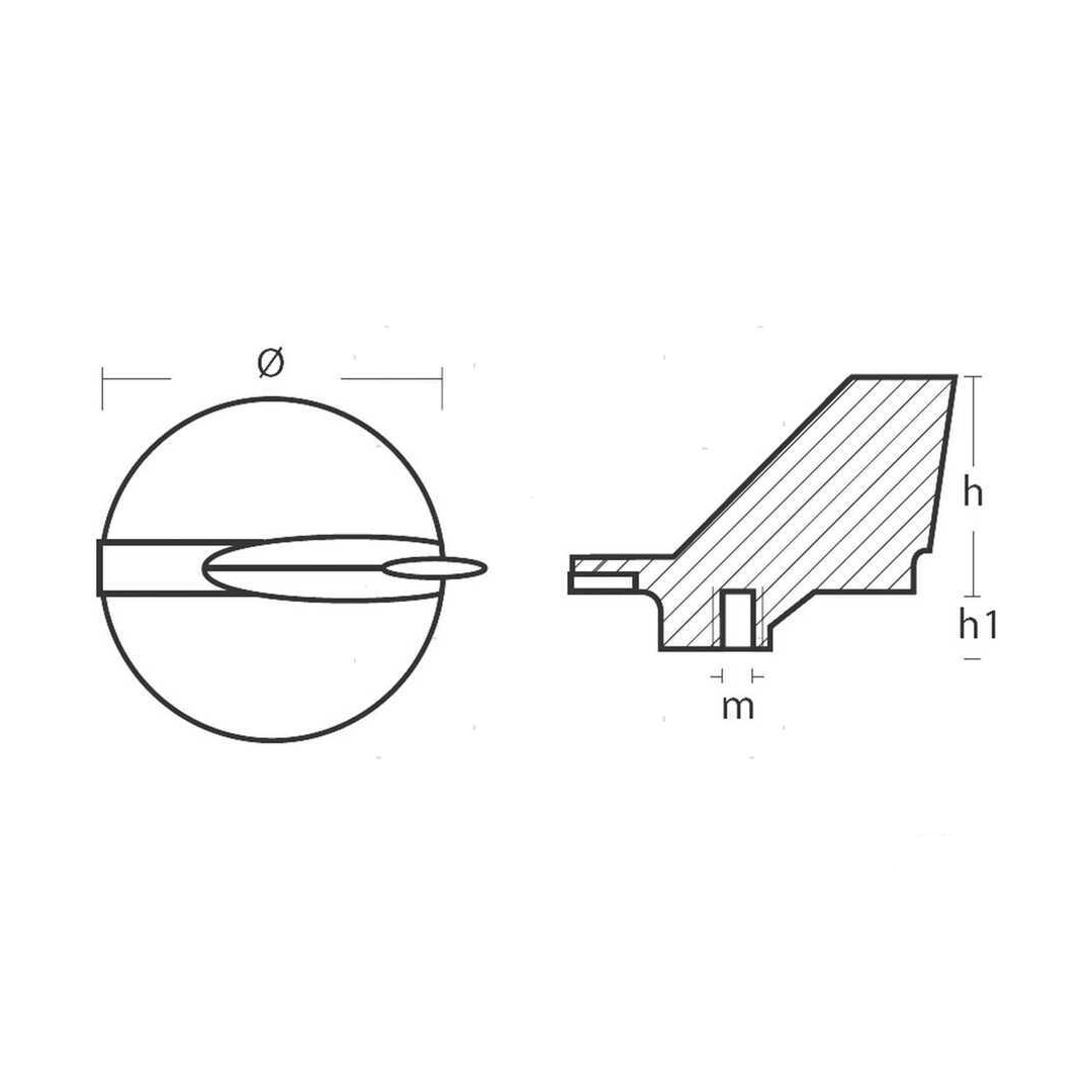 Anodo pinna di compensazione (Trim Tab) in alluminio per motori fuoribordo Yamaha V6 150-300 cavalli.