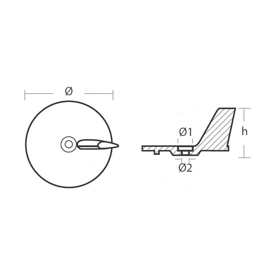 Anodo pinna di compensazione in alluminio per fuoribordo Yamaha 20-50 cavalli e Mariner.