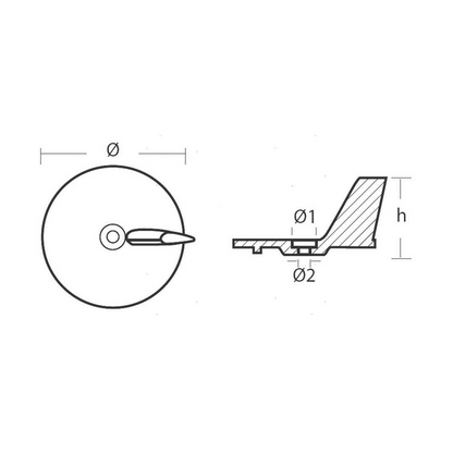Anodo pinna di compensazione in alluminio per fuoribordo Yamaha 20-50 cavalli e Mariner.