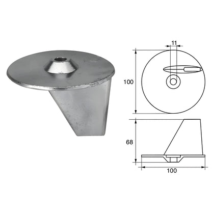 Anodo a pinna rotonda in zinco per motori fuoribordo Suzuki DT 115 e 140 HP.