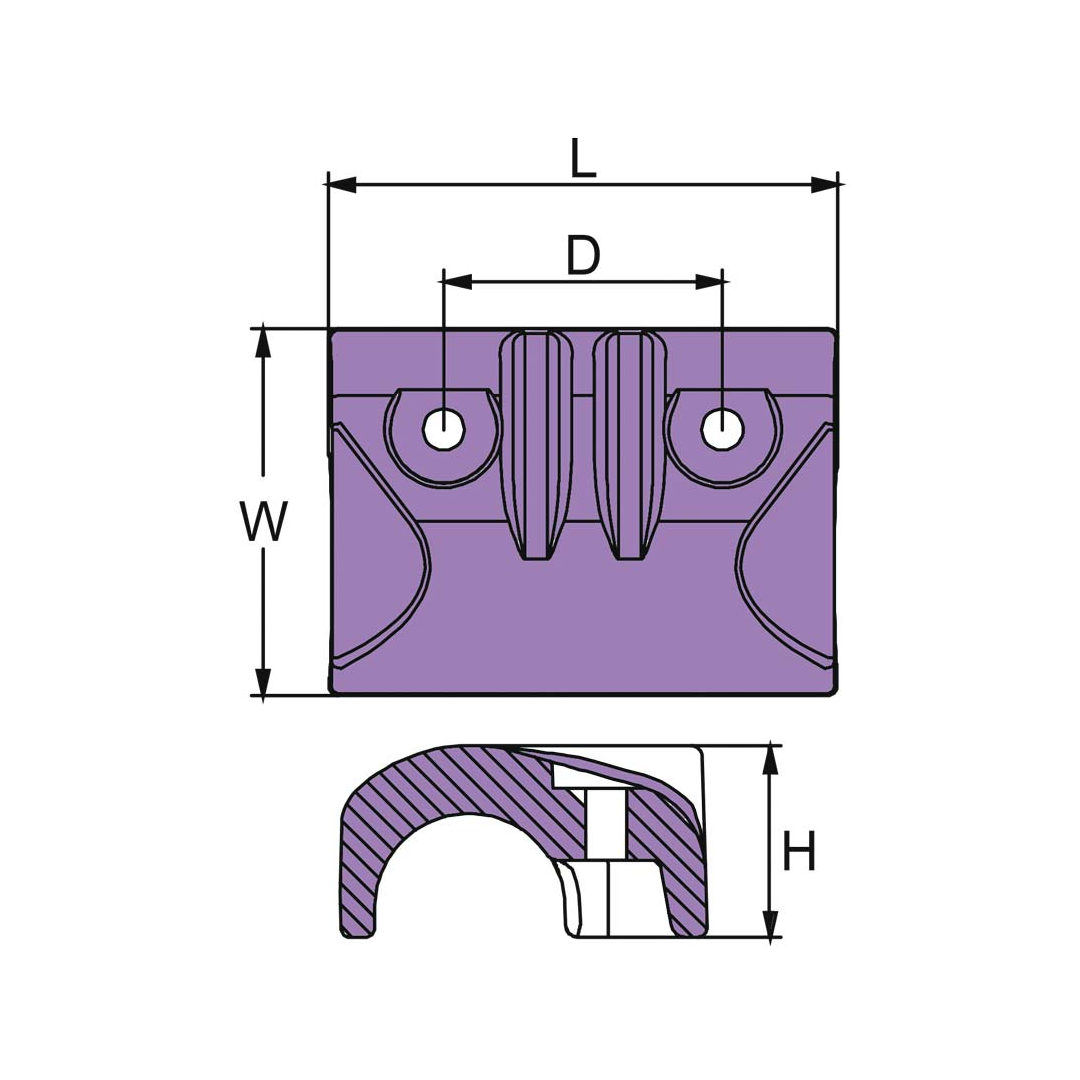 Anodo a placca rettangolare in alluminio per staffa motori fuoribordo Yamaha F40-F50-F60.