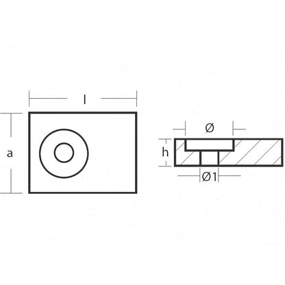 Anodo piastrina in alluminio per fuoribordo Suzuki 25-115 HP – dettaglio