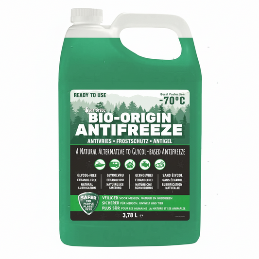 Antigelo Star Brite Bio-Origin pronto all'uso, formulato con materiali di origine naturale, efficace per protezione dal gelo fino a -28°C e dallo scoppio fino a -70°C.