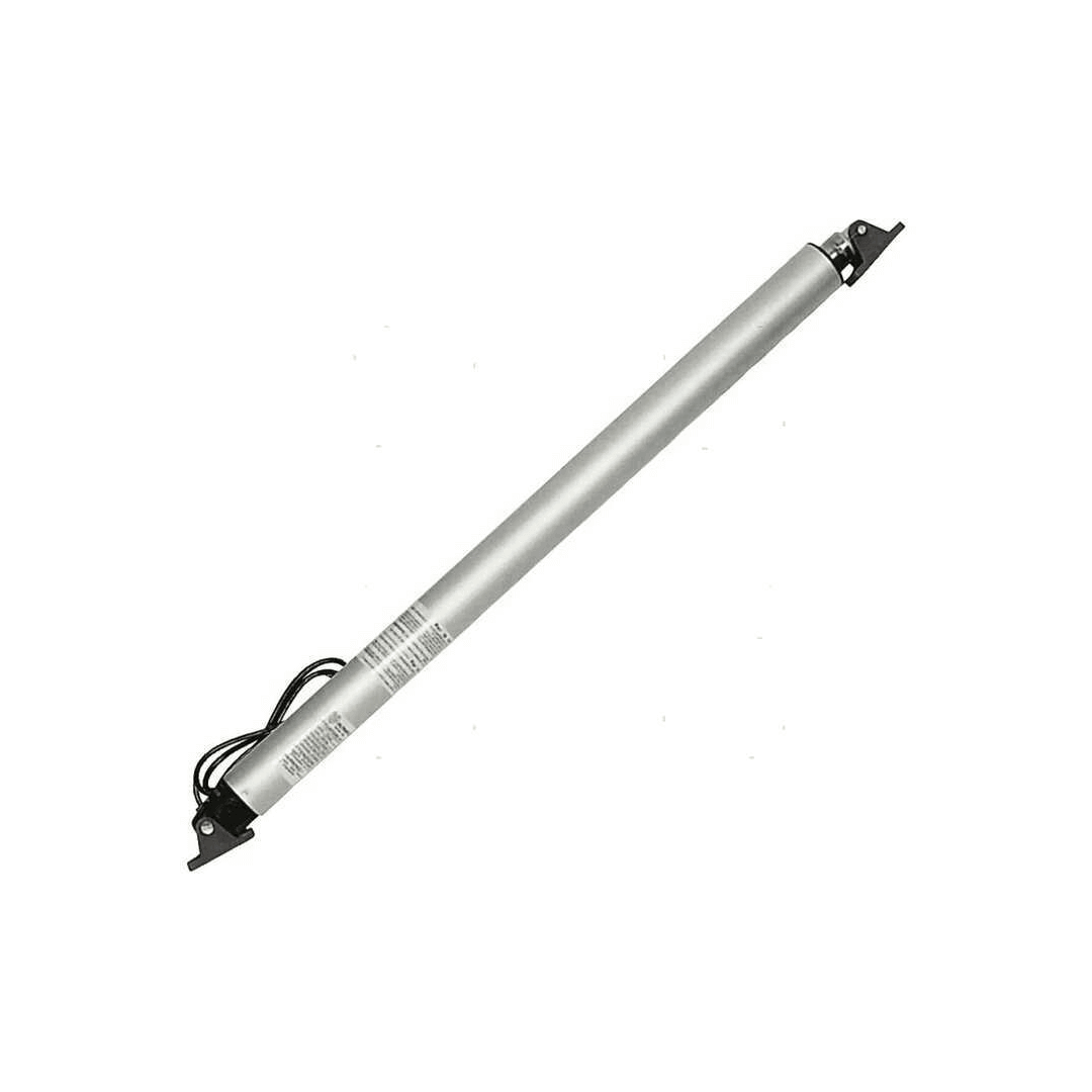 Attuatore lineare elettrico Uflex AV con stelo in acciaio inox per sollevamento portelloni pesanti fino a 120 kg.