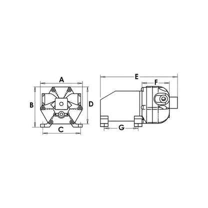 Autoclave autoaspirante Europump 8 12V con filtro e raccordi a scatto rapidi.