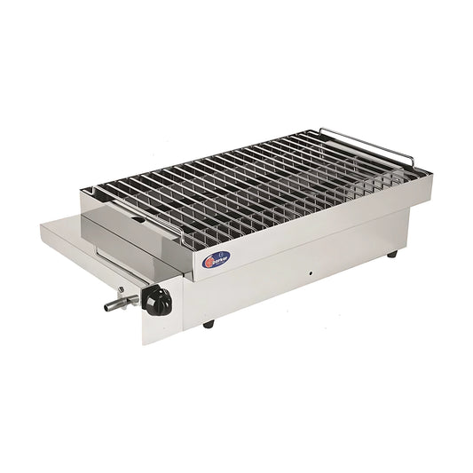 Barbecue a gas nautico Parker Solenautic in acciaio inox 18/8 con griglia vista dall'alto