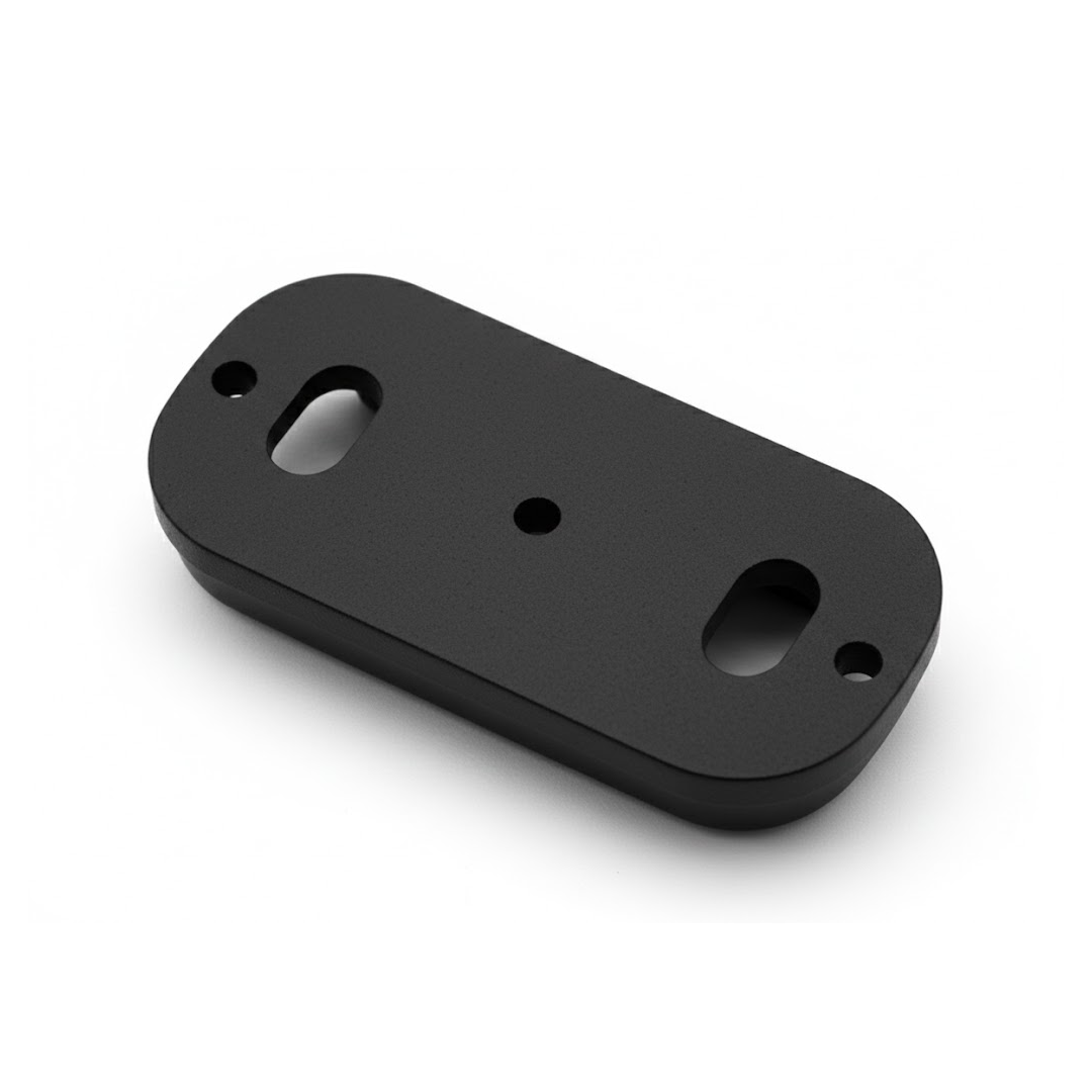 Basette spessori in Delrin nero piana e inclinata per installazione strozzascotte.