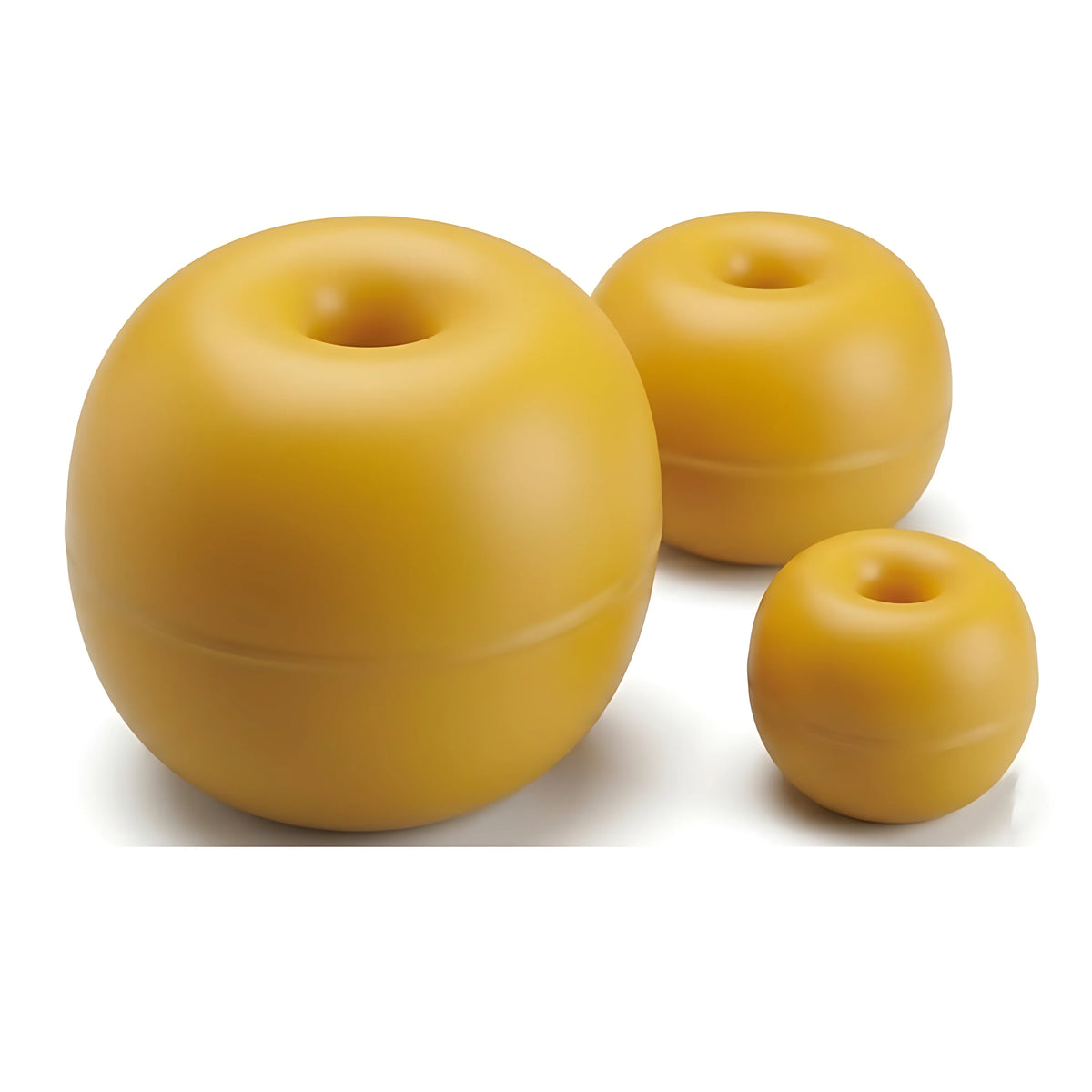 Boa in polietilene con foro passante colore giallo, disponibile in diametro 17 cm e 26 cm