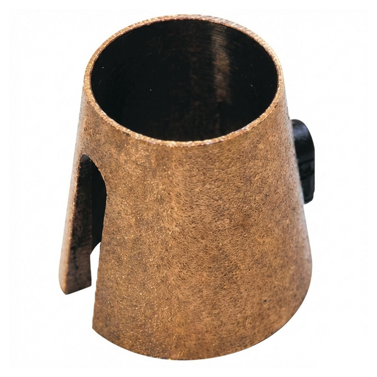 Boccola conica di riduzione in ottone lucido per adattare mozzi ruote timone da 25 mm a 19 mm.