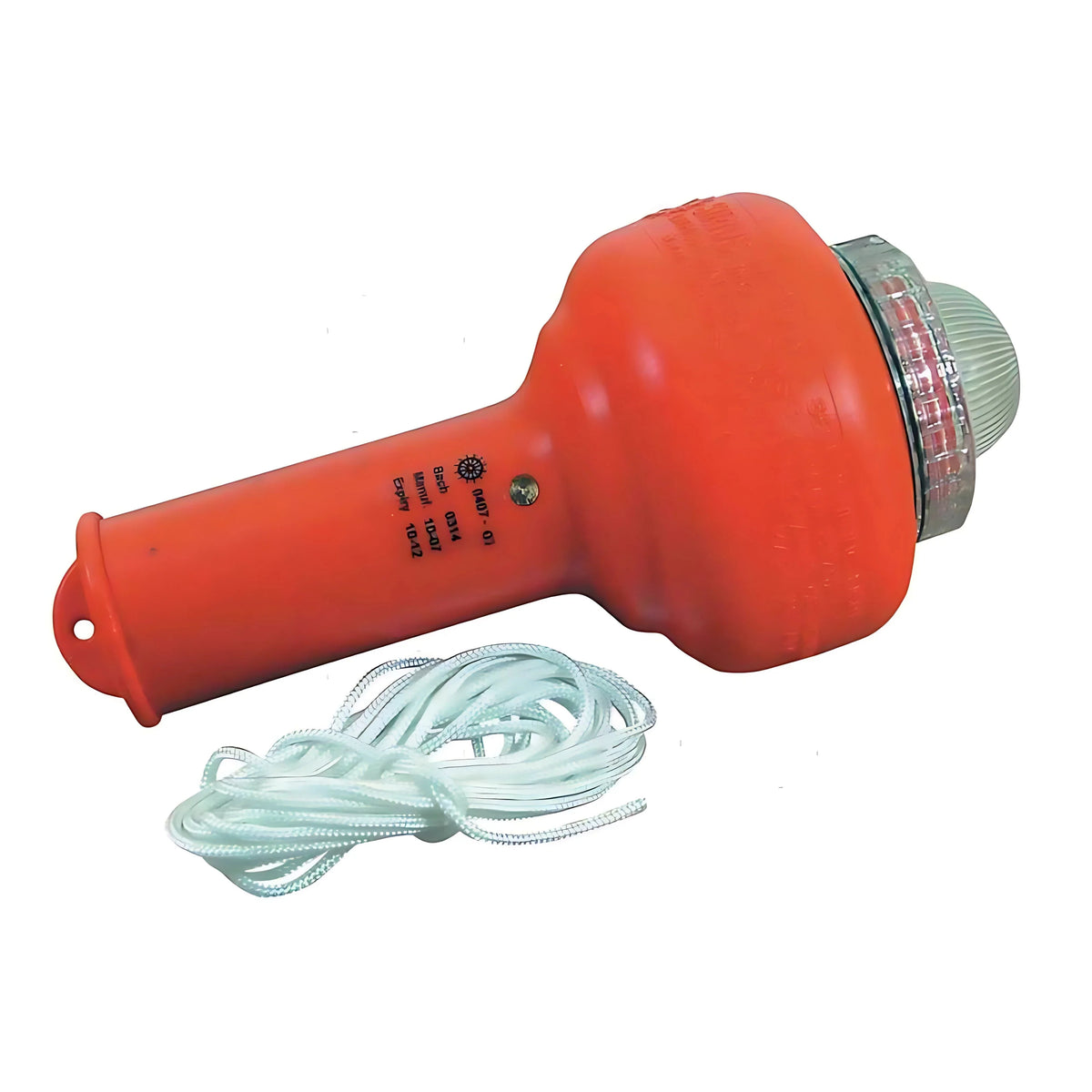 Boetta luminosa di emergenza Sirius omologata SOLAS e MED con attivazione salina per salvagente anulare.