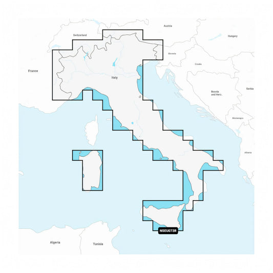 Cartografia Garmin Navionics Vision+ e Navionics+ NVEU073R per laghi e fiumi d'Italia (Po, Garda, Como, Iseo, Maggiore). Include batimetriche 0,5 m e Auto Guidance+™.