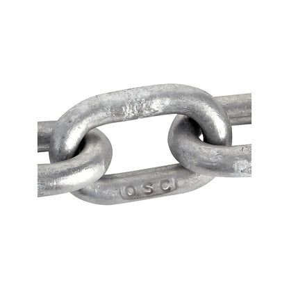 Catena calibrata zincata a fuoco 16 mm per salpa ancora e verricelli windlass disponibile in 150 metri norma DIN766 e ISO carico rottura 12500 kg