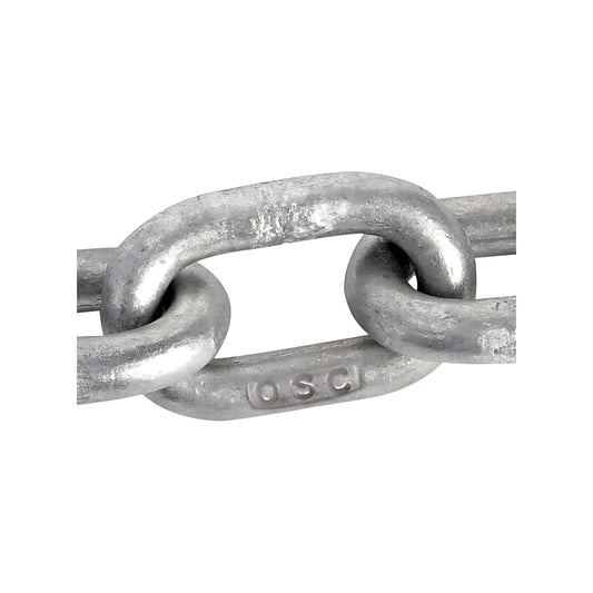Catena calibrata zincata a fuoco 8 mm per salpa ancora e verricelli windlass disponibile in 25, 50, 75 e 100 metri norma DIN766 ISO