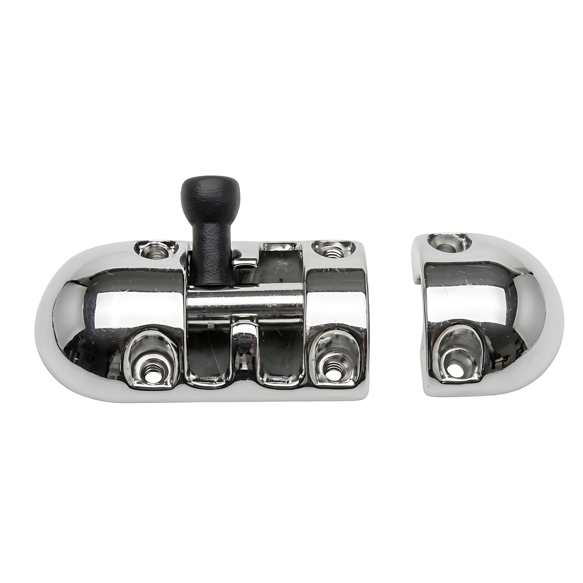 Catenacciolo nautico antivibrante in acciaio inox AISI 316 lucidato a specchio, dimensioni 85x30 mm per porte e mobili di barche.