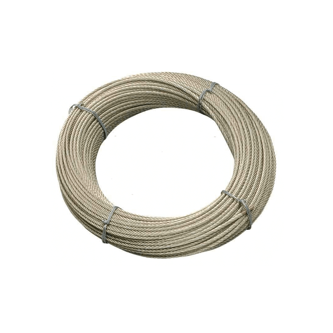 Rotolo cavo acciaio inox AISI 316 Ø 4mm a 49 fili, colore argento, avvolto in bobina circolare