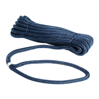 Cima di ormeggio ad alta tenacità con occhio impiombato a mano colore blu doppia treccia poliestere disponibile in 6 misure da 10 a 24 mm