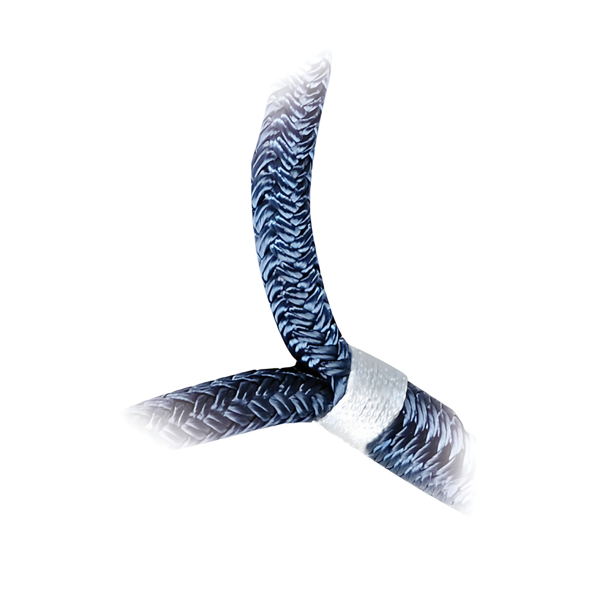 Cima di ormeggio ad alta tenacità con occhio impiombato a mano colore blu doppia treccia poliestere disponibile in 6 misure da 10 a 24 mm