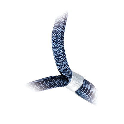 Cima di ormeggio ad alta tenacità con occhio impiombato a mano colore blu doppia treccia poliestere disponibile in 6 misure da 10 a 24 mm