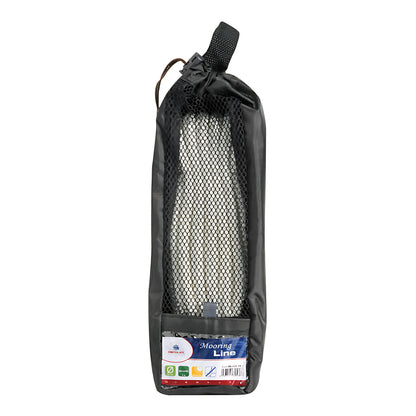 Cima ormeggio doppia treccia impiombata con redancia inox colore bianco in poliestere alta tenacità disponibile in 6 misure da 10 a 24 mm