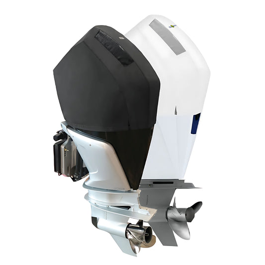 Coprimotore sartoriale ventilato Oceansouth nero per motori Mercury in navigazione, aperture per il flusso d'aria