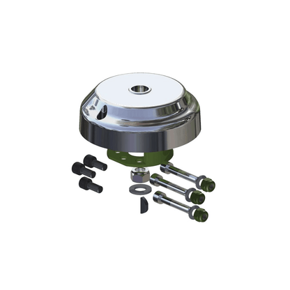 Coprimozzo cromato X91 per timoneria T91 T93Z con flange verde, bulloni e viti in acciaio