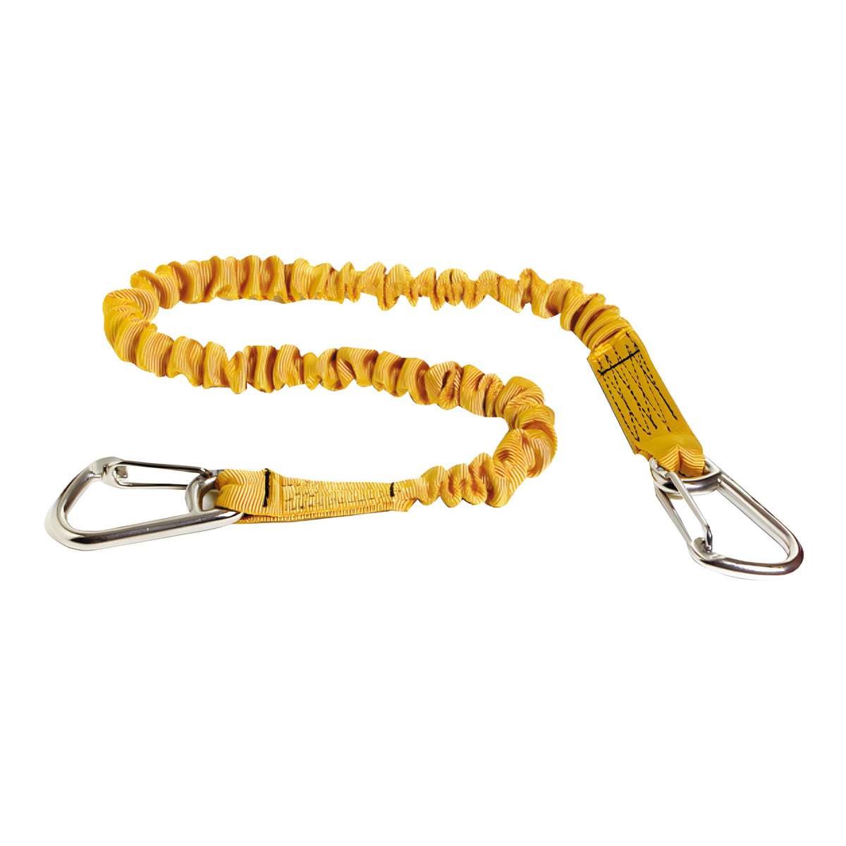 Cordone ombelicale elastico di sicurezza nautica EURO Spring Line omologato CE, estensibile da 1 a 2 metri, con moschettoni in acciaio inox.