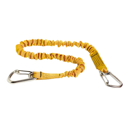 Cordone ombelicale elastico di sicurezza nautica EURO Spring Line omologato CE, estensibile da 1 a 2 metri, con moschettoni in acciaio inox.