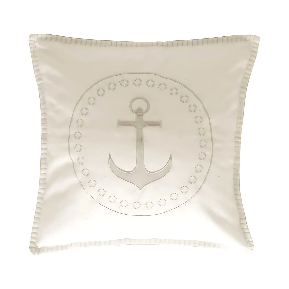 Cuscino Anchor Marine Business 40x40 cm Ecru con Ancora Decorativa per Barca