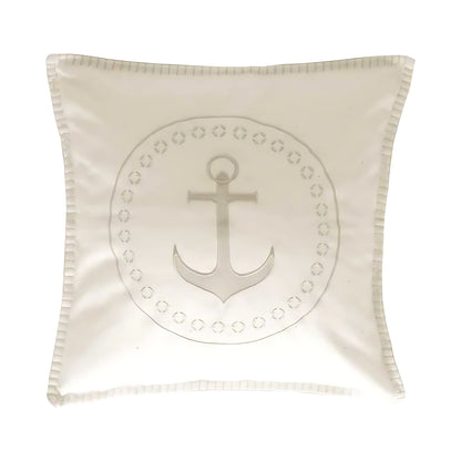 Cuscino Anchor Marine Business 40x40 cm Ecru con Ancora Decorativa per Barca