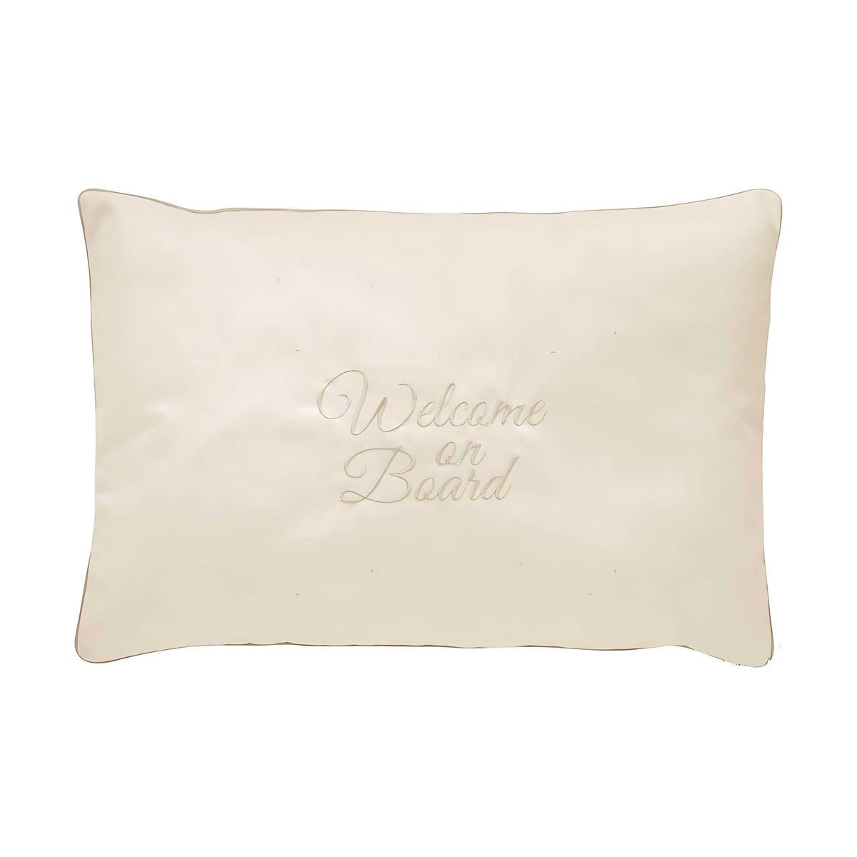 Cuscino Welcome On Board Marine Business 40x60 Ecru con Decoro Ancora Marinara