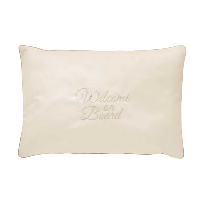 Cuscino Welcome On Board Marine Business 40x60 Ecru con Decoro Ancora Marinara