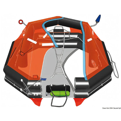 Zattera di salvataggio Osculati Deep-Sea Compact schema tecnico