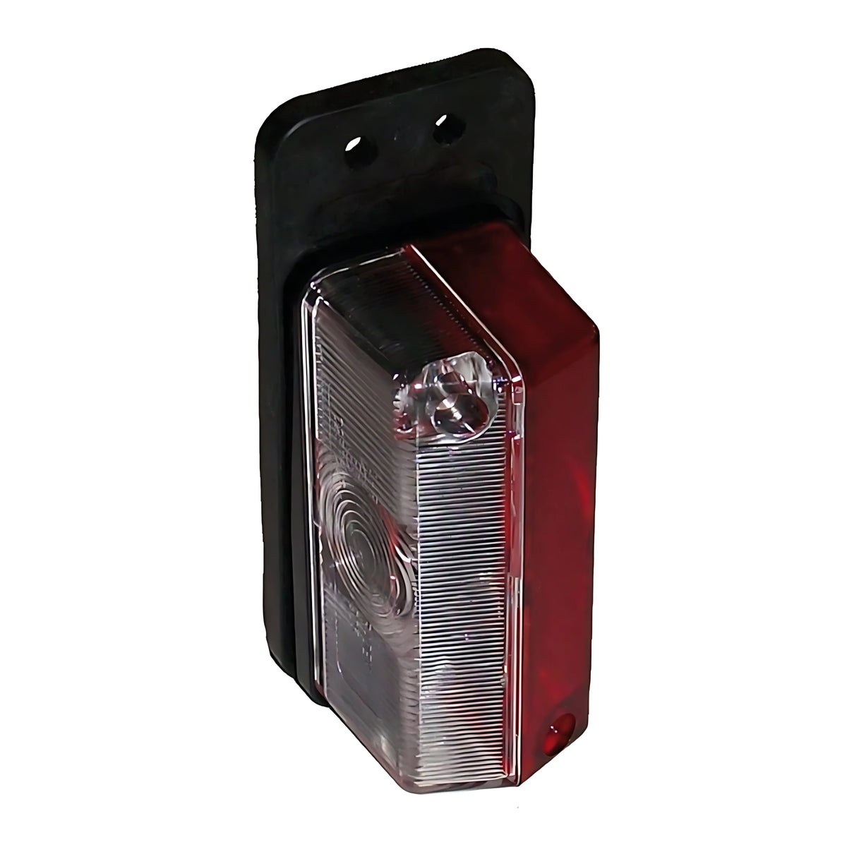 Fanale d'ingombro base gomma bianco rosso universale per carrelli portabarche dimensioni 120x45x50 mm