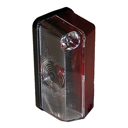 Fanale d'ingombro base piana bianco rosso universale per carrelli portabarche dimensioni 90x40x40 mm