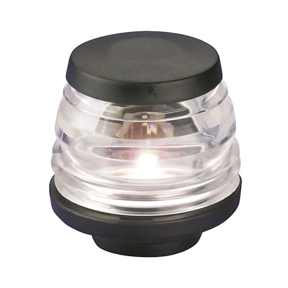 Fanale di navigazione circolare 360 gradi serie Compact, omologato RINA per barche fino a 12 metri. Disponibile con luce bianca o rossa e corpo bianco o nero.